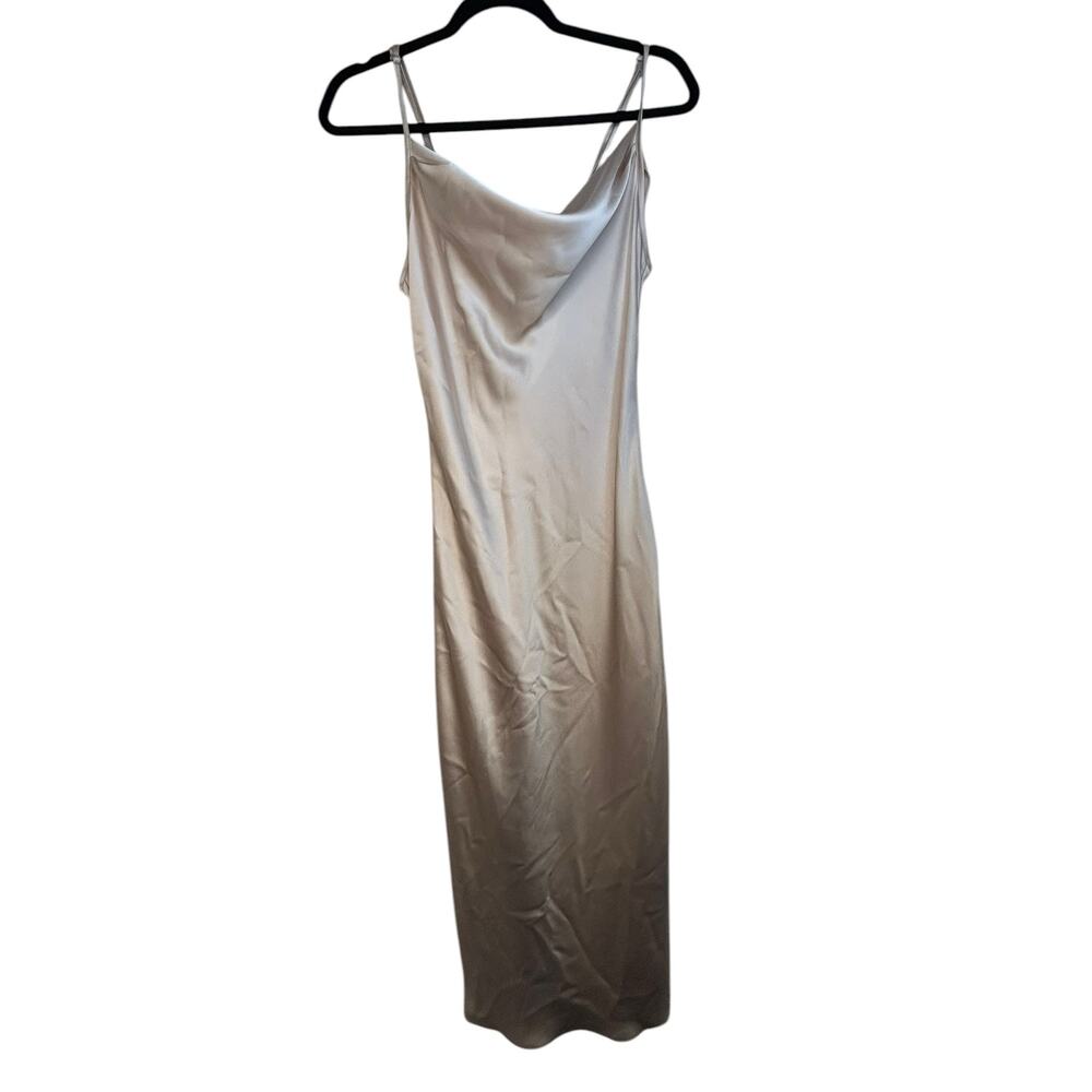 E.SSUE Champagne Satin Slip Dress - Size M